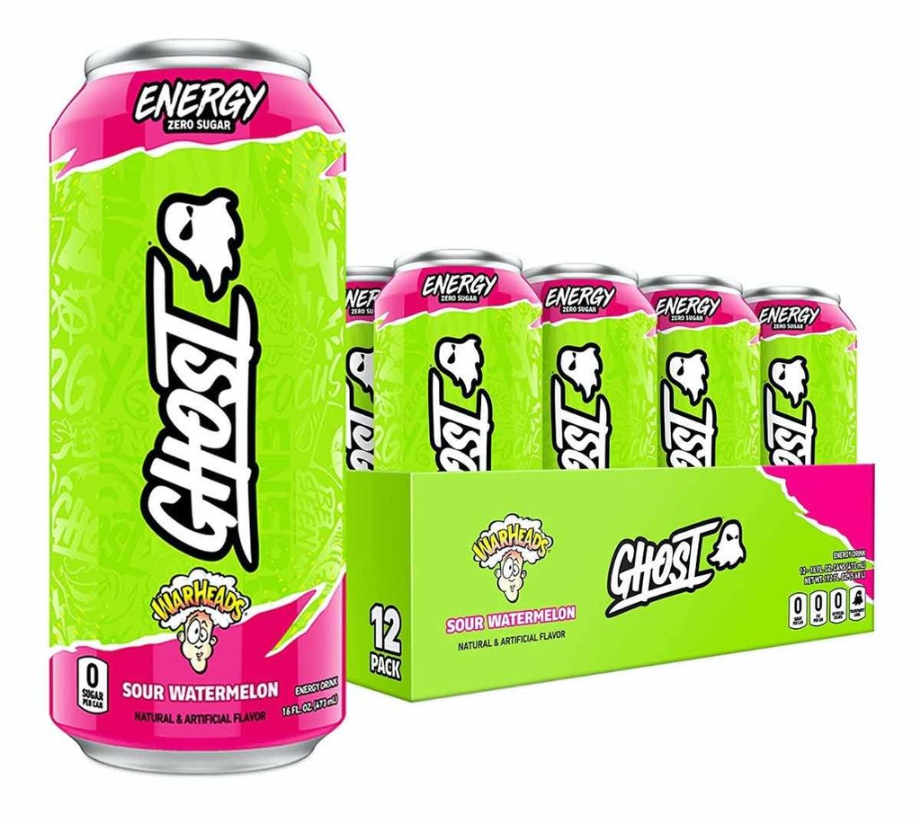 imgProduct_1387 GHOST ENERGY 16 OZ 1 PZA WARHEADS SOUR WATERMELON - Imagen 1