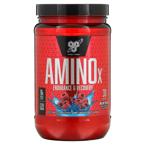 imgProduct_834266003389 BSN AMINO X 435 GRS BLUE RASPBERRY - Imagen 1